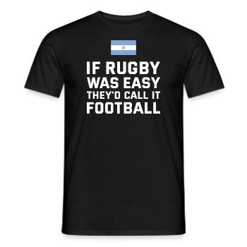 If Rugby Was Easy Argentina Rugby - Men's T-Shirt - black - Front - AI Model Male 178 light (178cm)