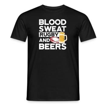 Blood Sweat Rugby et bières Japon Rugby - T-shirt homme - noir - Devant - AI Model Male 178 light (178cm)
