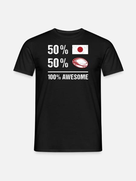 Japan 50% Rugby 100% Awesome Japan Rugby - Männer T-Shirt - Schwarz