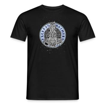 Runes Norse mystical Viking Valhalla symbol - Men's T-Shirt - black - Front - AI Model Male 178 light (178cm)