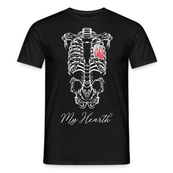 squelette coeur grenade - T-shirt homme - noir - Devant - AI Model Male 178 light (178cm)