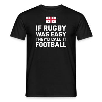 If Rugby Was Easy They'd Call It Football Rugby - Men's T-Shirt - black - Front - AI Model Male 178 light (178cm)