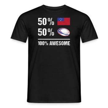 50% Samoa 50% Rugby 100% Awesome Samoa Rugby - Männer T-Shirt - Schwarz - Vorne - AI Model Male 178 light (178cm)
