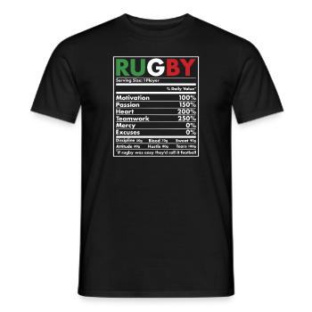 Nutrition Italie Rugby - T-shirt homme - noir - Devant - AI Model Male 178 light (178cm)