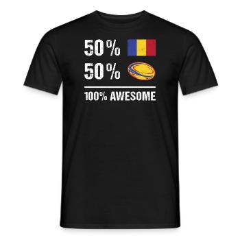 50 % Roumanie 50 % Rugby 100 % Génial Roumanie Rugby - T-shirt homme - noir - Devant - AI Model Male 178 light (178cm)