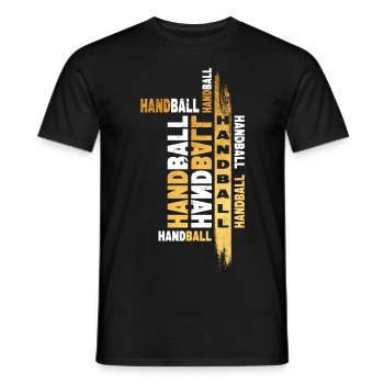Handball Gold Handball Player Grunge Splash Art Sports - T-shirt homme - noir - Devant - AI Model Male 178 light (178cm)