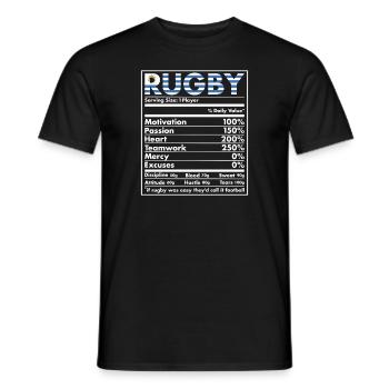 Nutrition Uruguay Rugby - Männer T-Shirt - Schwarz - Vorne - AI Model Male 178 light (178cm)