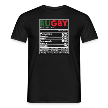 Nutrition Portugal Rugby - Men's T-Shirt - black - Front - AI Model Male 178 light (178cm)