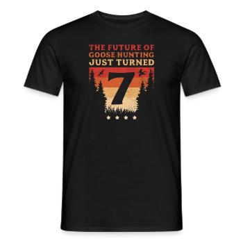 Hunter L’avenir de la chasse à l’oie vient d’avoir 7 ans - T-shirt homme - noir - Devant - AI Model Male 178 light (178cm)
