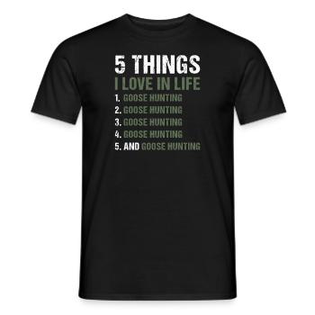 Geese Hunter 5 choses que j’aime dans la vie - T-shirt homme - noir - Devant - AI Model Male 178 light (178cm)