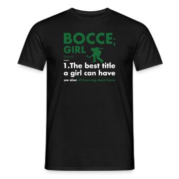 Sport Girl Définition Bocce - T-shirt homme - noir - Devant - AI Model Male 178 light (178cm)