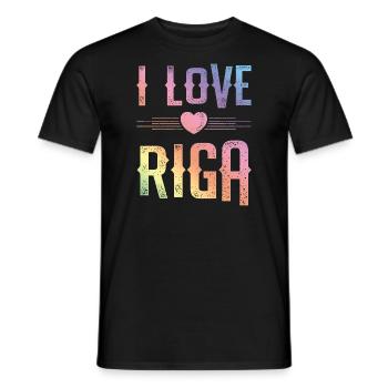 I Love Riga - Men's T-Shirt - black - Front - AI Model Male 178 light (178cm)