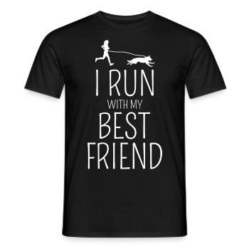 Canicross Trail Running Dog Sport Outdoor Hobby - Men's T-Shirt - black - Front - AI Model Male 178 light (178cm)