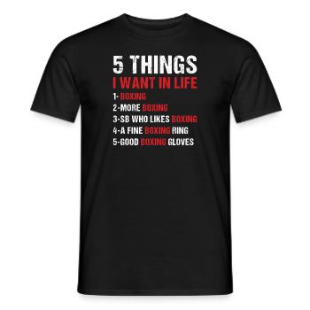 Sport 5 choses que je veux dans la vie Boxe - T-shirt homme - noir - Devant - AI Model Male 178 light (178cm)