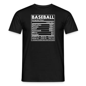 Sports Nutrition Baseball - Men's T-Shirt - black - Front - AI Model Male 178 light (178cm)