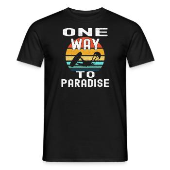 One Way to Paradise - Der Weg zum Paradies - Männer T-Shirt - Schwarz - Vorne - AI Model Male 178 light (178cm)