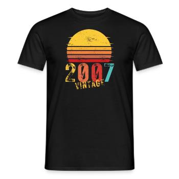 Édition Limitée Millésime Anniversaire Année 2007 - T-shirt homme - noir - Devant - AI Model Male 178 light (178cm)