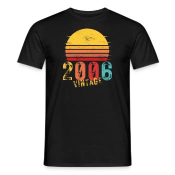 Edition Limitée Vintage Anniversaire Année 2006 - T-shirt homme - noir - Devant - AI Model Male 178 light (178cm)