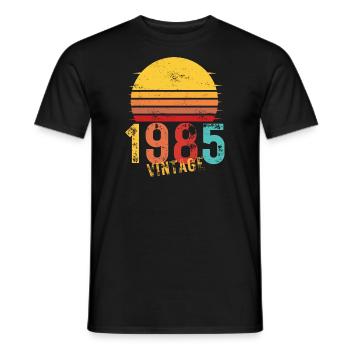 Edition Limitée Vintage Anniversaire Millésime 1985 - T-shirt homme - noir - Devant - AI Model Male 178 light (178cm)