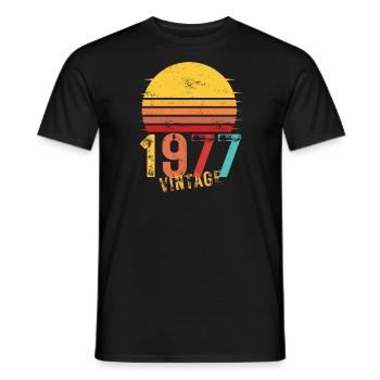 Edition Limitée Vintage Anniversaire Vintage 1977 - T-shirt homme - noir - Devant - AI Model Male 178 light (178cm)