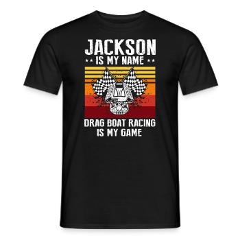 Speedboat Racing Design for Racing Boaters - Men's T-Shirt - black - Front - AI Model Male 178 light (178cm)