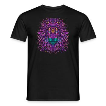 Retro hairy lion - Men's T-Shirt - black - Front - AI Model Male 178 light (178cm)
