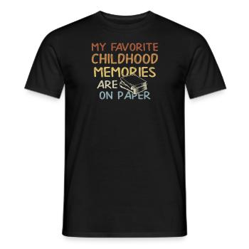 My Favorite Childhood Memories Are On Paper Books - Men's T-Shirt - black - Front - AI Model Male 178 light (178cm)