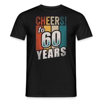 Cheers To 60 Years Vintage 60th Birthday - Men's T-Shirt - black - Front - AI Model Male 178 light (178cm)