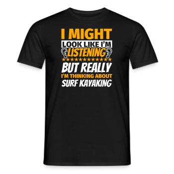 Surf Kajak lustiges Geschenk - Männer T-Shirt - Schwarz - Vorne - AI Model Male 178 light (178cm)