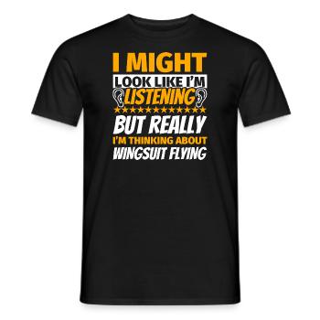 Wingsuit fly funny gift - Men's T-Shirt - black - Front - AI Model Male 178 light (178cm)
