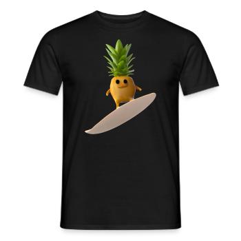 Surfende Ananas - Männer T-Shirt - Schwarz - Vorne - AI Model Male 178 light (178cm)