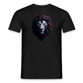 WILDES LÖWENDESIGN - Männer T-Shirt - Schwarz - Vorne - AI Model Male 178 light (178cm)