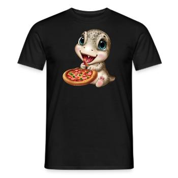 Dinosaurier lieben Pizza - Männer T-Shirt - Schwarz - Vorne - AI Model Male 178 light (178cm)