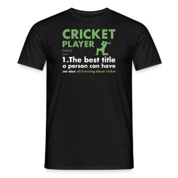 Sport Player Definition Cricket - Männer T-Shirt - Schwarz - Vorne - AI Model Male 178 light (178cm)