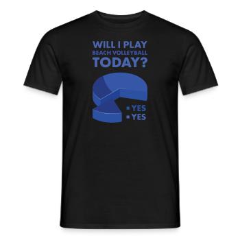 Sport Will I Play Beach Volleyball - Men's T-Shirt - black - Front - AI Model Male 178 light (178cm)