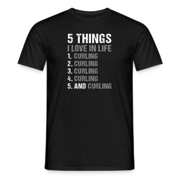 Sport 5 choses que j’aime dans la vie Curling - T-shirt homme - noir - Devant - AI Model Male 178 light (178cm)