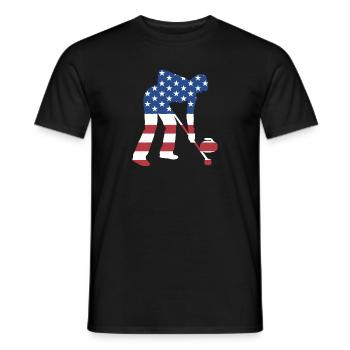 Sport Us Flag Curling - T-shirt homme - noir - Devant - AI Model Male 178 light (178cm)