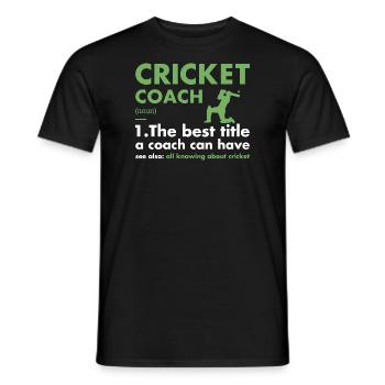 Sport Coach Definition Cricket - Men's T-Shirt - black - Front - AI Model Male 178 light (178cm)