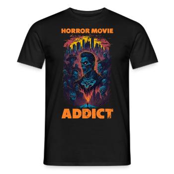 Zombie Illustration Horror Movie Fan Design - Men's T-Shirt - black - Front - AI Model Male 178 light (178cm)