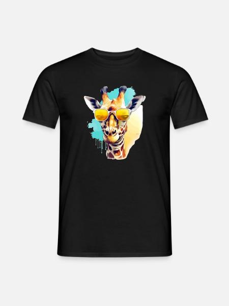 Mani the giraffe - Men's T-Shirt - black