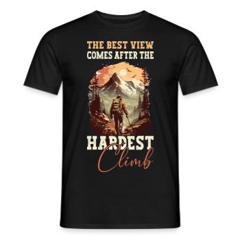 Montagne, alpinisme, randonnée, randonnée, escalade, nature - T-shirt homme - noir - Devant - AI Model Male 178 light (178cm)