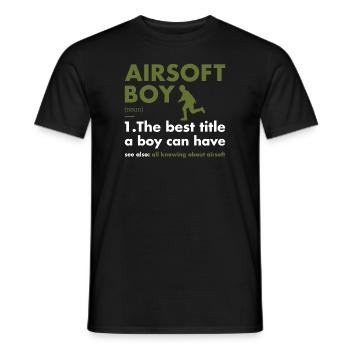 Sport Boy Definition Airsoft - Men's T-Shirt - black - Front - AI Model Male 178 light (178cm)