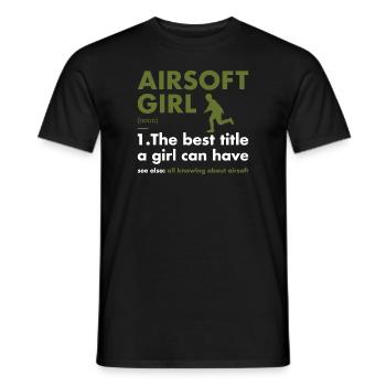 Sport Girl Definition Airsoft - Men's T-Shirt - black - Front - AI Model Male 178 light (178cm)