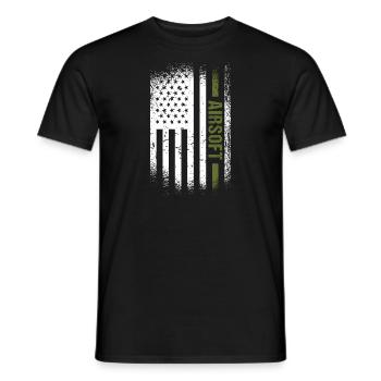 Sport Us Flag Airsoft - Men's T-Shirt - black - Front - AI Model Male 178 light (178cm)