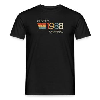 1988 Birthday Classic Original - Men's T-Shirt - black - Front - AI Model Male 178 light (178cm)