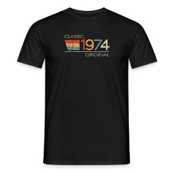 1974 Birthday Classic Original - Men's T-Shirt - black - Front - AI Model Male 178 light (178cm)