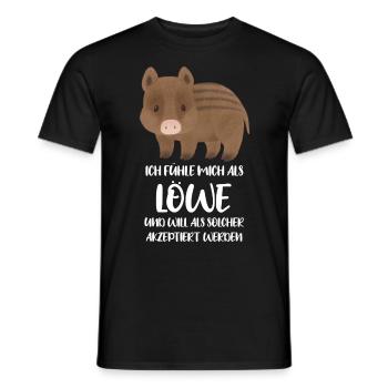 Löwe Wildschwein - Männer T-Shirt - Schwarz - Vorne - AI Model Male 178 light (178cm)