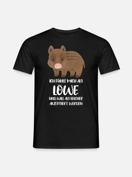Löwe Wildschwein - Männer T-Shirt - Schwarz