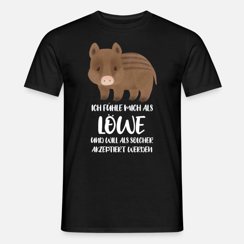 Löwe Wildschwein - Männer T-Shirt - Schwarz