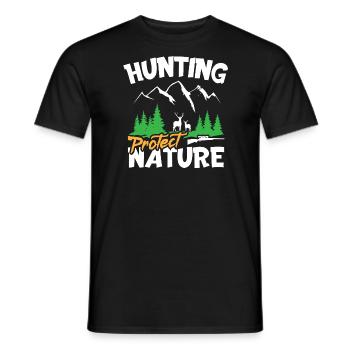 La chasse protège la nature - T-shirt homme - noir - Devant - AI Model Male 178 light (178cm)